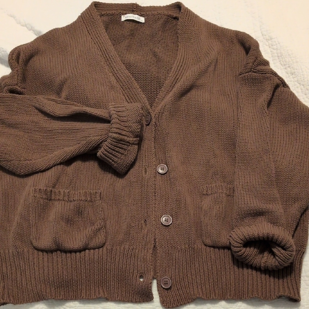 Cozy Brown Women's Cardigan Sweater